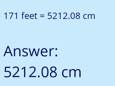 171 feet in cm image