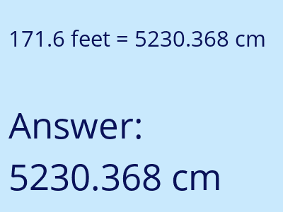 171.6 feet in cm image