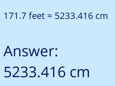 171.7 feet in cm image