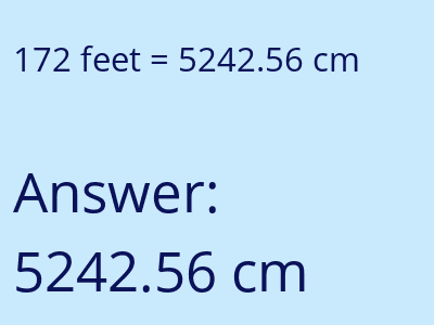 172 feet in cm image