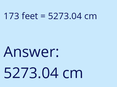 173 feet in cm image