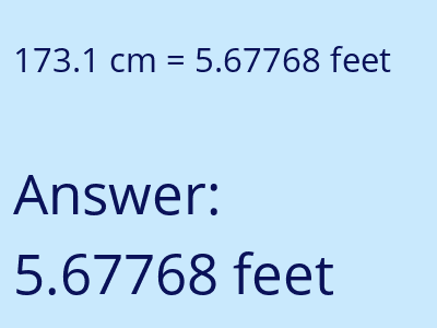 173.1 cm in feet image