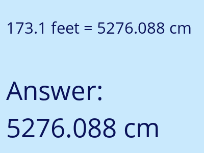173.1 feet in cm image