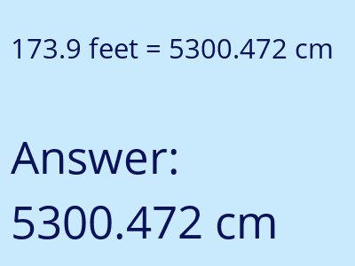 173.9 feet in cm image