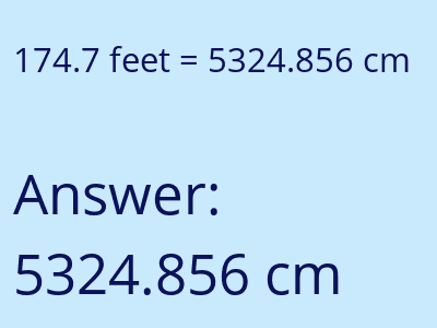 174.7 feet in cm image
