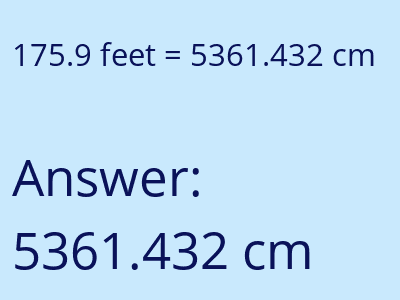 175.9 feet in cm image