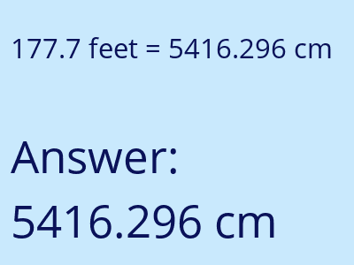 177.7 feet in cm image