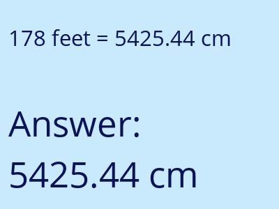 178 feet in cm image