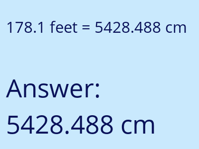 178.1 feet in cm image