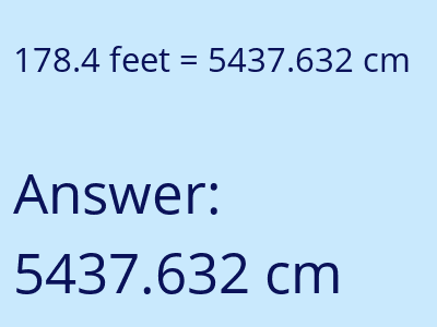 178.4 feet in cm image