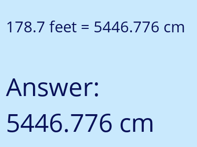 178.7 feet in cm image