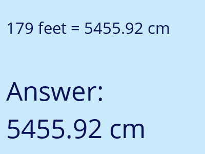 179 feet in cm image