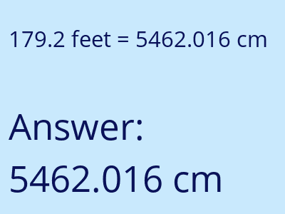 179.2 feet in cm image
