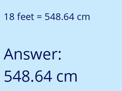 18 feet in cm image