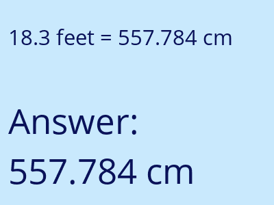 18.3 feet in cm image