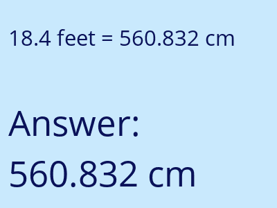18.4 feet in cm image