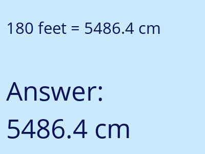180 feet in cm image