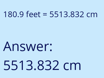 180.9 feet in cm image