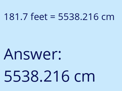 181.7 feet in cm image