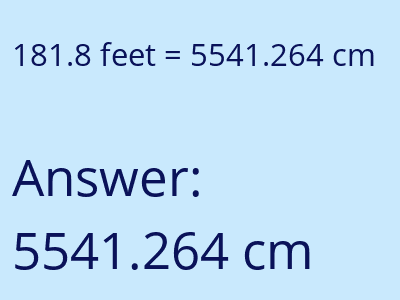 181.8 feet in cm image