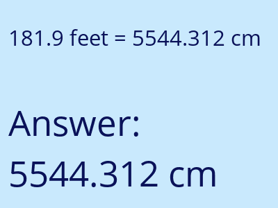 181.9 feet in cm image