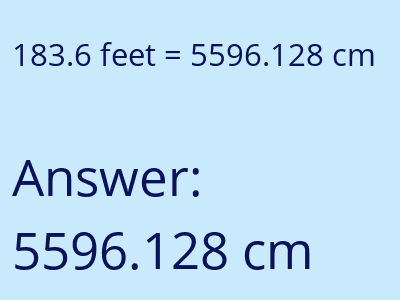 183.6 feet in cm image