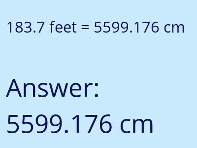 183.7 feet in cm image