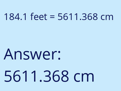 184.1 feet in cm image