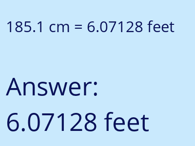185.1 cm in feet image