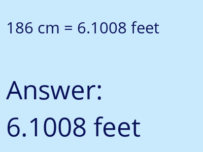 186 cm in feet image