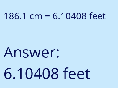 186.1 cm in feet image
