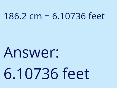 186.2 cm in feet image