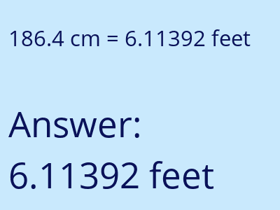 186.4 cm in feet image