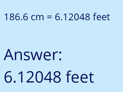 186.6 cm in feet image