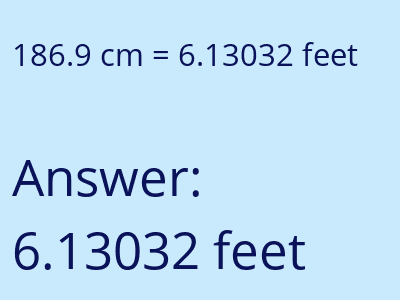 186.9 cm in feet image