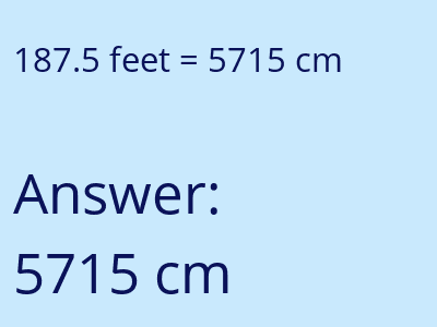 187.5 feet in cm image