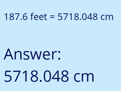 187.6 feet in cm image