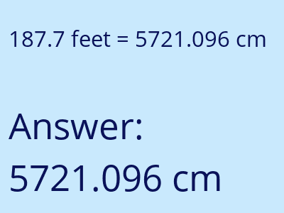 187.7 feet in cm image