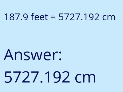187.9 feet in cm image