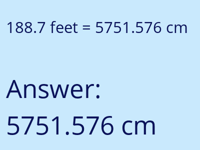 188.7 feet in cm image