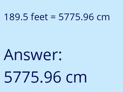 189.5 feet in cm image