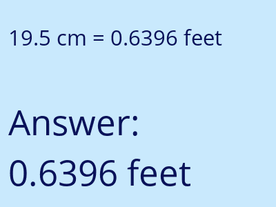19.5 cm in feet image