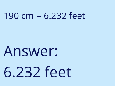 190 cm in feet image