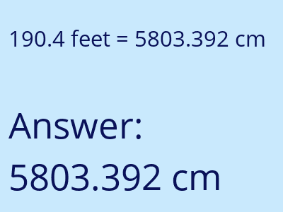 190.4 feet in cm image
