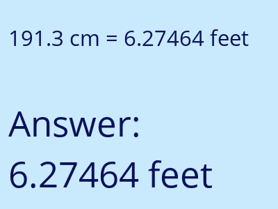 191.3 cm in feet image