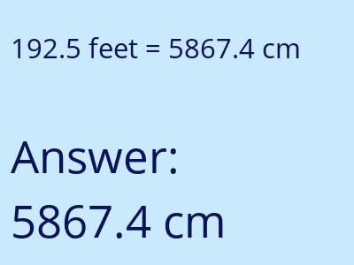 192.5 feet in cm image