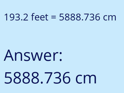 193.2 feet in cm image