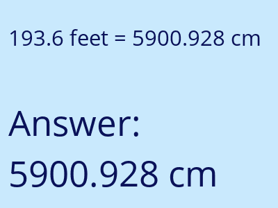 193.6 feet in cm image