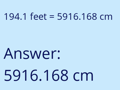 194.1 feet in cm image