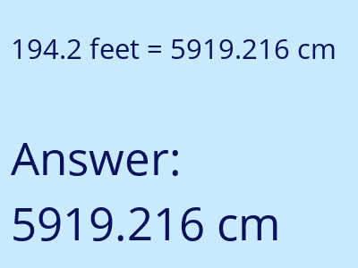 194.2 feet in cm image